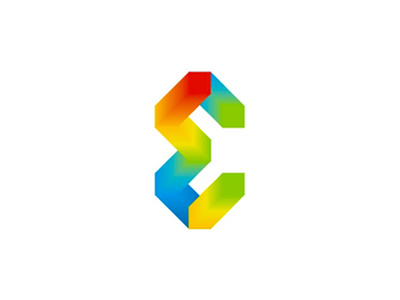 E letter mark, colorful events logo design