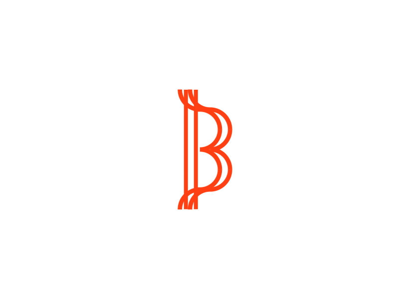B, bow and arrow, letter mark / logo design symbol [GIF]