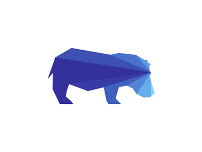 Geometric hippopotamus logo design symbol [GIF]