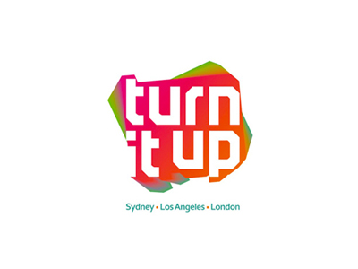 Turn it up, music management logo design, #tbt