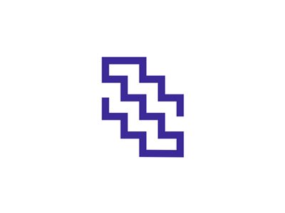 S + stairs, letter mark / logo design symbol