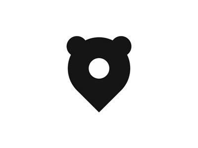 Bear pin pointer, logo design mark