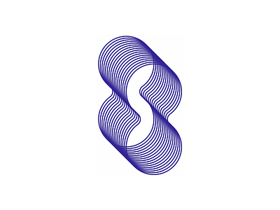 S in negative space, infinity shapes, blends, logo design symbol