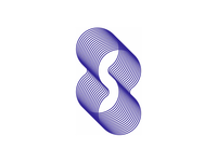 S in negative space, infinity shapes, blends, logo design symbol