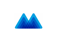Letter M, Mountain, Mindfulness, letter mark / logo design