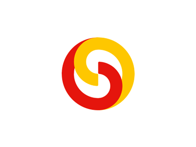 S letter & GS monogram, logo design symbol circle circle round dynamic spinning g gs letter mark monogram logo logo design monogram moving fireball negative space power sphere s sg swirl spinning rotating yellow red orange gradient yin yang yin yang