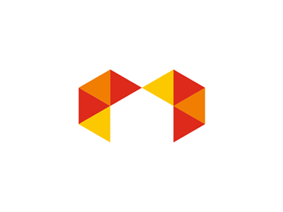MyHouse logo: M letter + heart shape + house in negative space