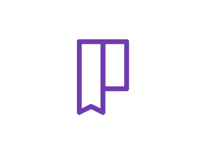 P for Publishing, bookmark + letter mark / logo symbol [GIF]