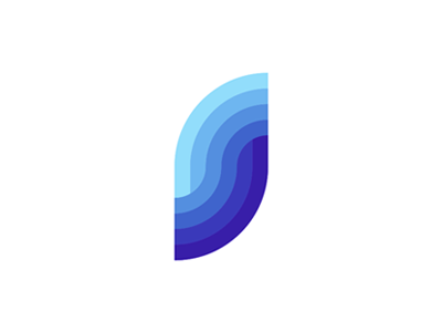 S, sea, waves, logo design mark