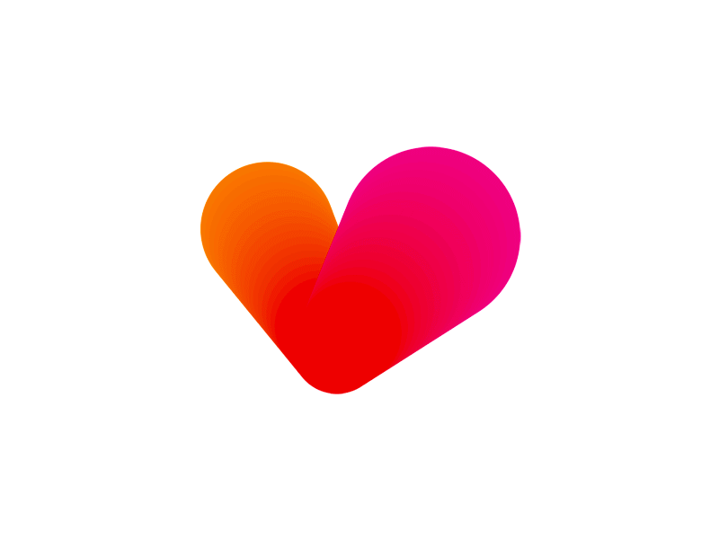 Heart beating, dating website logo design symbol [GIF]