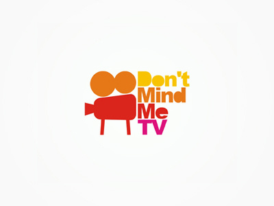 Don't mind me TV video production logo design brand branding colorful company creative custom custom made design identity kansas city logo logo design logo designer logotype missouri orange production red tv type typographic typography us usa video