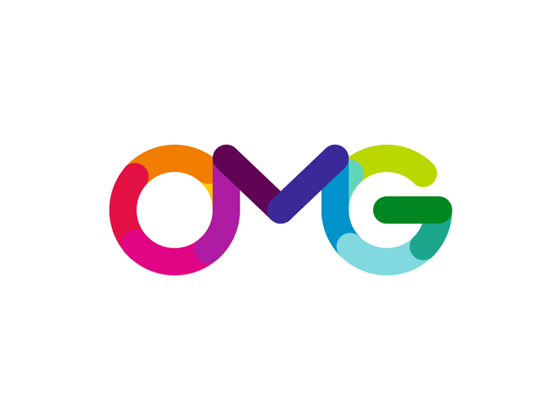 OMG / Oh My Guide! logo design crowd sourced reviews flat 2d geometric flow flowing fluid g letter mark monogram lines local businesses logo logo design m o omg pubs bars clubs restaurants users vector icon mark symbol word mark logotype wordmark