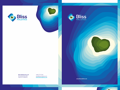 Bliss Maldives, travel agency stationery design - A4 letterhead
