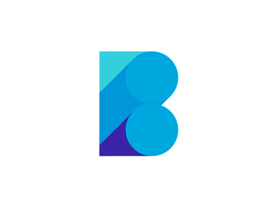 Blue B letter mark / logo design symbol ai artificial intelligence b business monitoring flat 2d geometric letter mark monogram logo logo design online retailers vector icon mark symbol