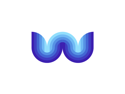 W Water / Waves, letter mark / logo design symbol