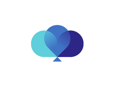 Dreams: balloons, cloud, heart, tree / logo design symbol