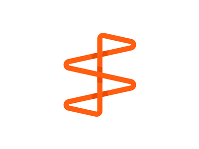 SF monogram, looping path logo design symbol