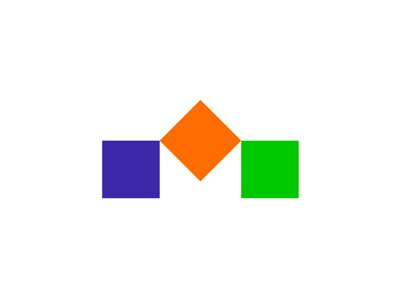 M for Modular homes, logo design symbol