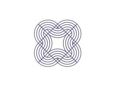 Heart + B letter mark, abstract logo design symbol