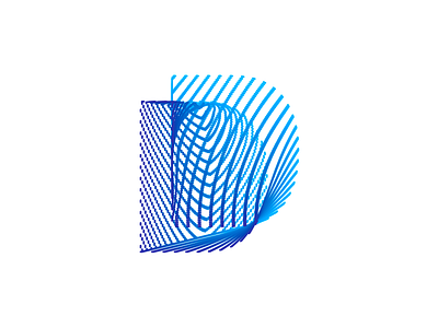 Double D monogram, abstract dynamic logo design symbol