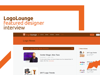 LogoLounge featured designer interview alex tass awards book series design competition featured designer features interview logo design logolounge