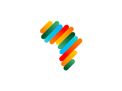 Colorful Africa, logo design symbol africa colorful energy flat 2d geometric logo logo design map shape vector icon mark symbol young children youth