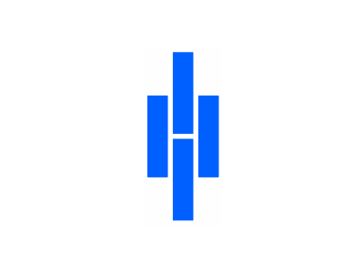 H + data, negative space letter mark / logo design symbol by Alex Tass ...