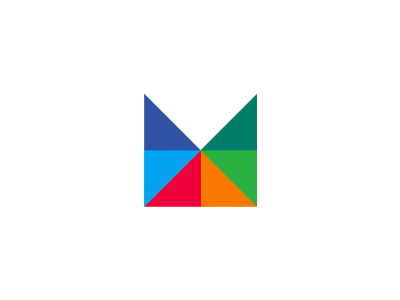 Mosaic, modular M letter mark, logo design symbol