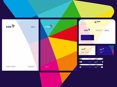 Kite, e-learning platform, logo, stationery, identity design