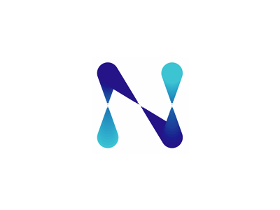 N letter mark, server monitoring system logo design symbol
