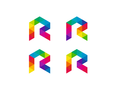 Rrrr, coloRful letteR maRk, logo design symbol colorful geometric geometry letter mark logo logo design monogram negative space r symbol mark icon triangles