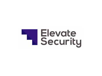 Elevate Security, stairs / stealth aircraft, logo design