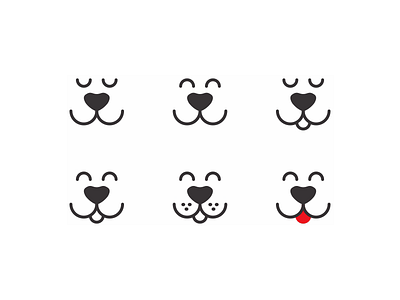 Happy dogs smiling, logo design symbol animals cute dogs excited flat 2d geometric happy logo logo design pets puppy smiling vector icon mark symbol