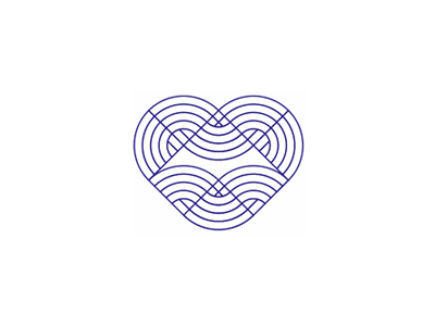 Blue heart, logo design symbol