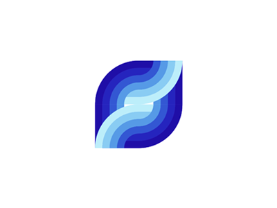 S letter, sea, waves, logo design mark