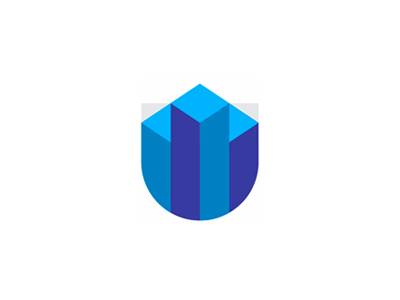 U, shield, skyscrapers, charts, financial logo design symbol