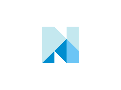 N for North, mountain, letter mark / logo design symbol