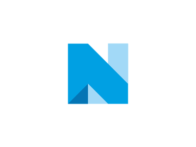 N for North, mountain, letter mark / logo design symbol