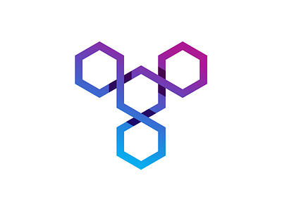 T letter mark / blockchain software developer logo design
