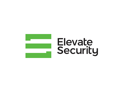 ES monogram + stairs, Elevate Security logo design