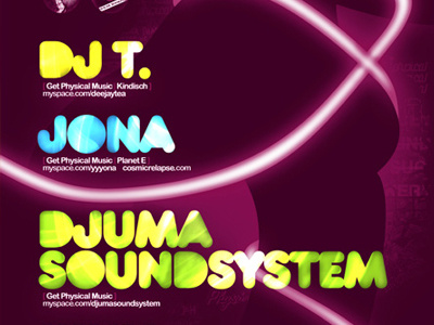 Dj T, Jona, Djuma Soundsystem poster design detail