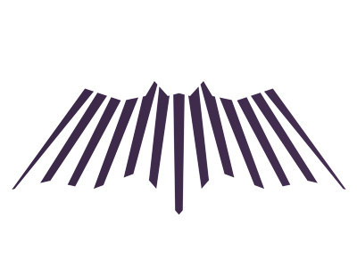 alextass.com logo design symbol - light linear bat