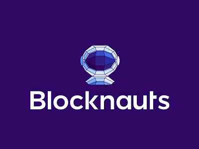 Blocknauts, logo design for blockchain consultancy firm astronaut bitcoin technology blockchain consultancy firm bot capital funds trading cosmonaut cryptocurrency investments digital coins marketing finance financial flat 2d geometric logo logo design robot spaceman vector icon mark symbol