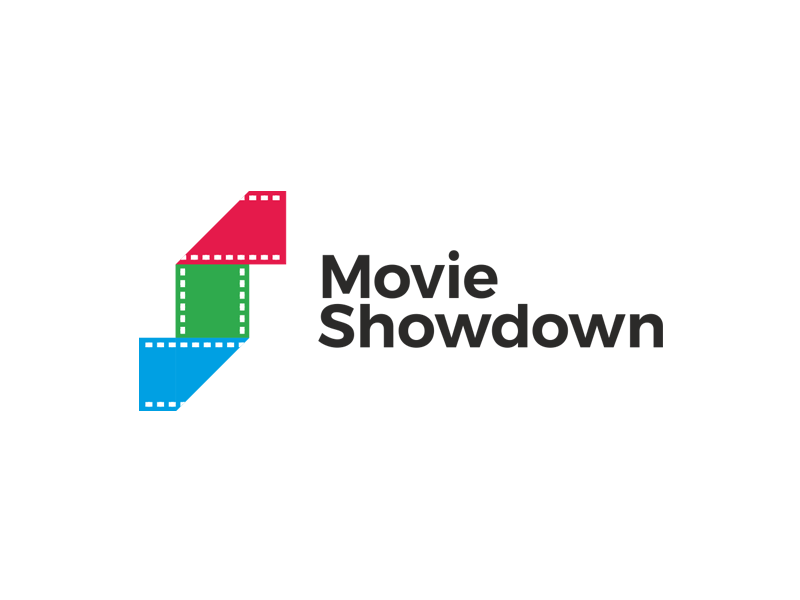 Movie Showdown logo design: twisted film strip + S letter
