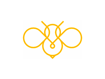 Bee line art logo design symbol bee bees bumblebee clean simple drip drop flat 2d geometric hive honey honey bee insects animals line art logo logo design nature pin pointer sweet vector icon mark symbol wasp wings yellow