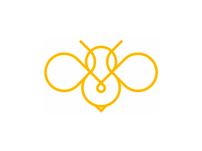 Bee line art logo design symbol bee bees bumblebee clean simple drip drop flat 2d geometric hive honey honey bee insects animals line art logo logo design nature pin pointer sweet vector icon mark symbol wasp wings yellow