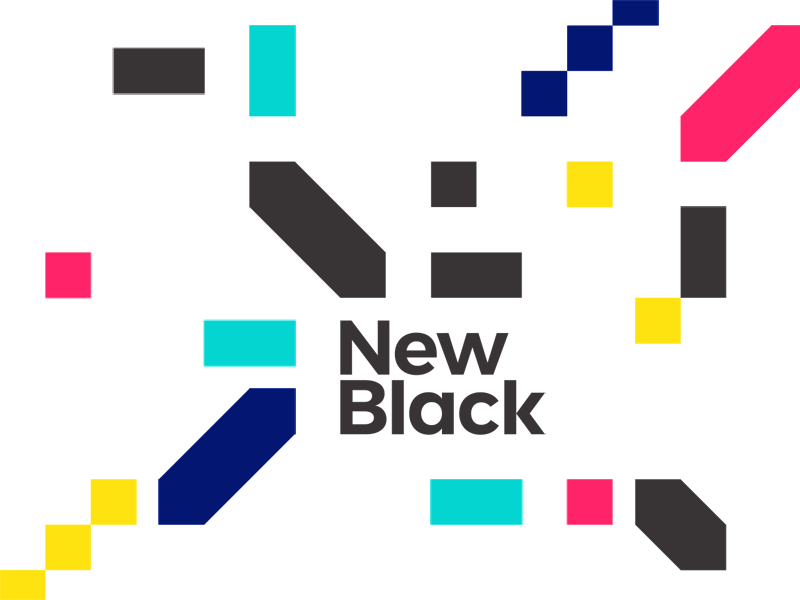 New Black, entertainment company, logo design abstract advertising agency b colorful creative dots entertainment company flat 2d geometric identity design letter mark letter mark monogram logo logo design mmonogram n nb new black pixels tv film vector icon mark symbol