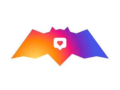 Bats ❤️ Instagram! alex tass bat batman bats colorful creative dynamic logo heart instagram logo logo designer love valentines day