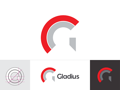G for Gladius: negative space helmet, letter mark, logo design
