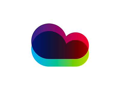 Colorful cloud for tech company logo design symbol cloud colorful creative flat 2d geometric logo logo design tech technology vector icon mark symbol